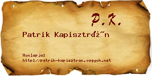 Patrik Kapisztrán névjegykártya